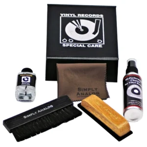Simply Analog Deluxe Cleaning Boxset (Skórzany) - Zestaw do Czyszczenia Gramofonu i Płyt Winylowych (Czarny)